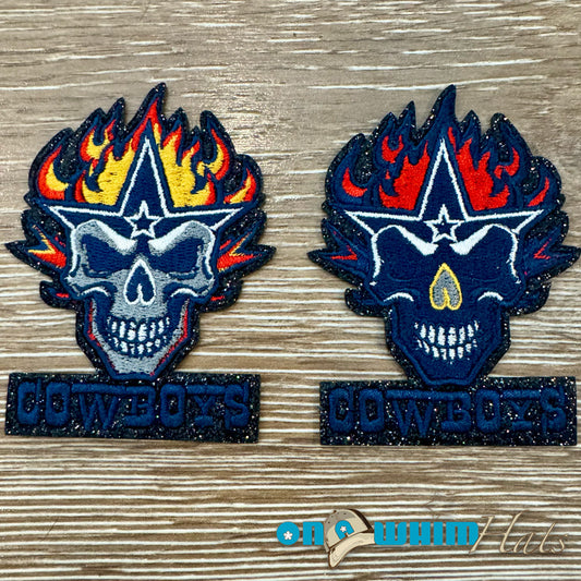 Dallas Cowboys Skull Embroidered Iron-On Patch