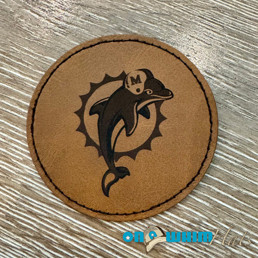 Miami Dolphins Leather Iron-On Patch
