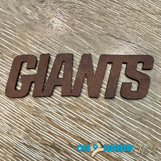 NY Giants Letters Leather Iron-On Patch