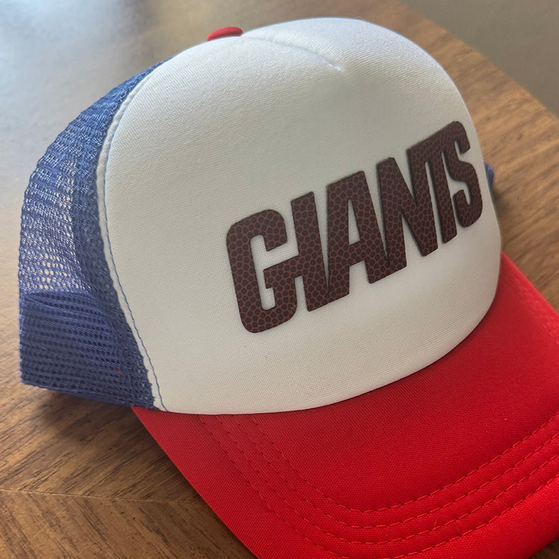 Leather Logo Giants Trucker Hat