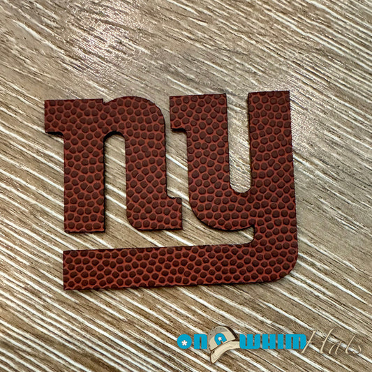 NY Giants Football Leather Iron-On Patch