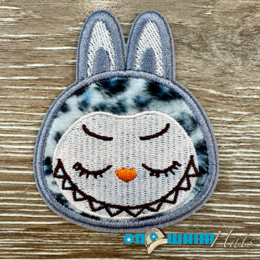 La Bubu Gray Embroidered Iron-On Patch