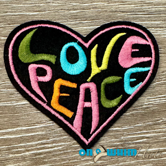 Love and Peace Iron-On Embroidered Patch