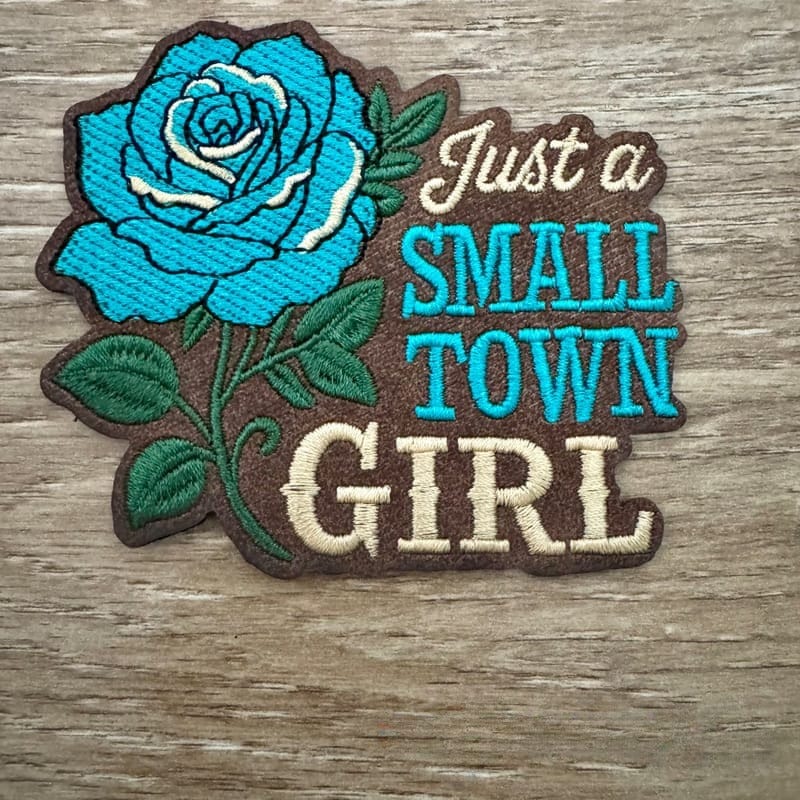 On A Whim Hats Small Town Girl with Flower Iron-On Patch