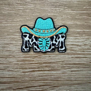 On A Whim Hats Western Turquoise Cowgirl Mama Iron-On Patch
