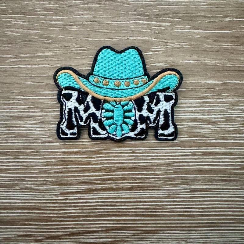 On A Whim Hats Western Turquoise Cowgirl Mama Iron-On Patch