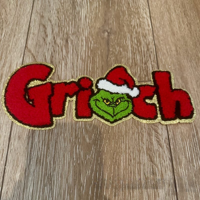 On A Whim Hats X-L Grinch Iron-On Patch