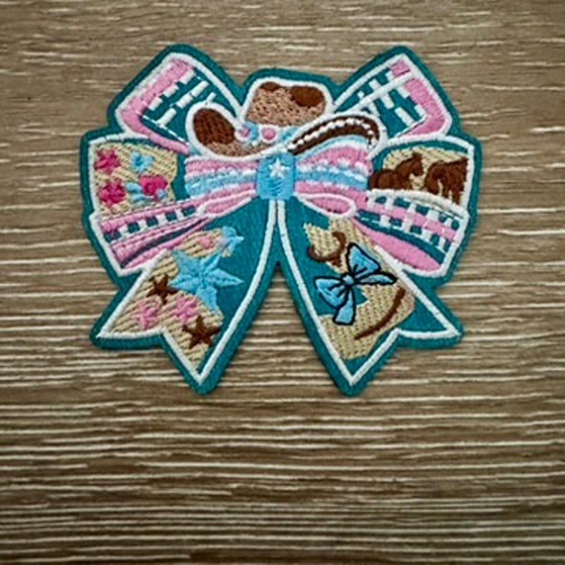 On A Whim Hats Cowgirl Bow Iron-On Patch
