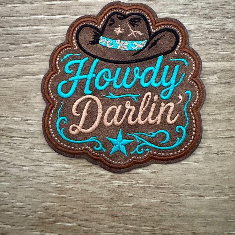On A Whim Hats Howdy Darlin' with Hat Iron-On Patch