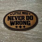 On A Whim Hats Little Miss Never Do Wrong Leatherette Iron-On Patch