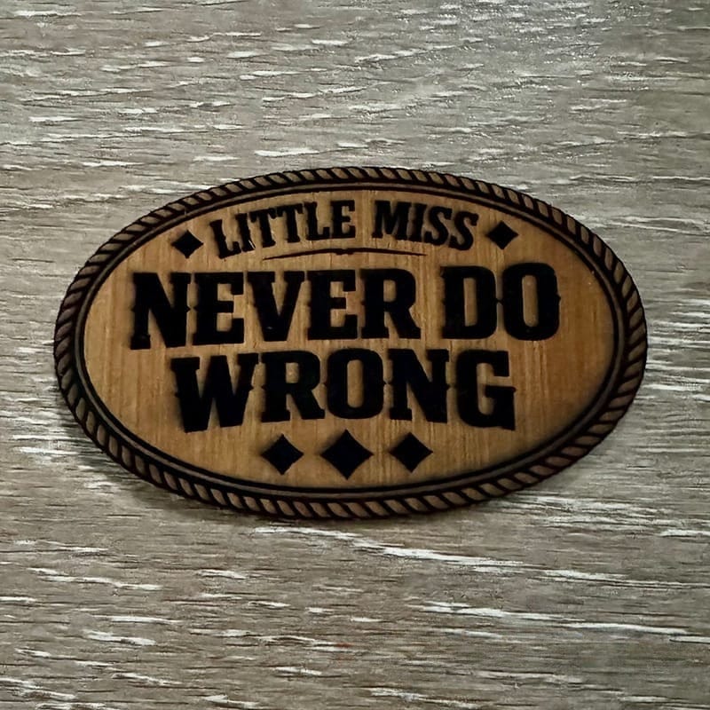 On A Whim Hats Little Miss Never Do Wrong Leatherette Iron-On Patch