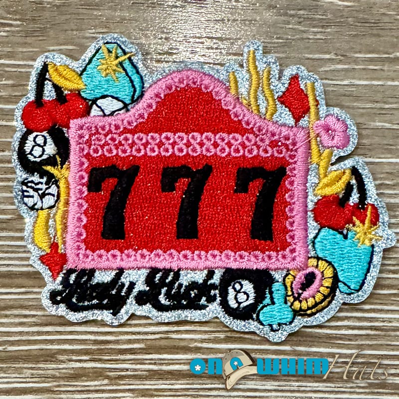 On A Whim Hats 777 Embroidered Iron-On Patch