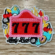 On A Whim Hats 777 Embroidered Iron-On Patch