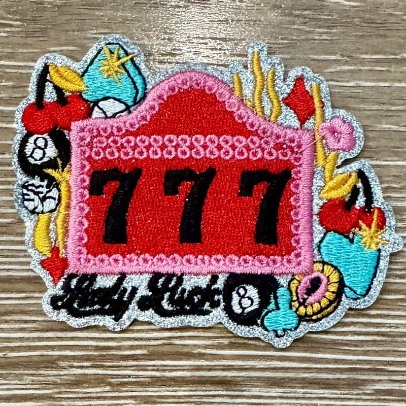 On A Whim Hats 777 Embroidered Iron-On Patch