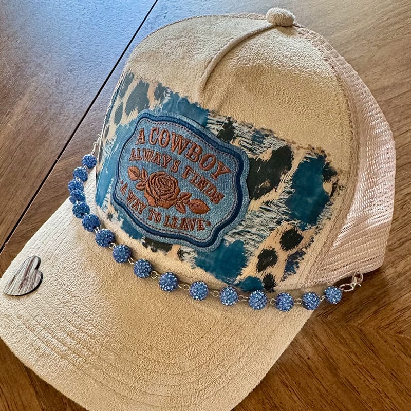 On A Whim Hats A Cowboy Always Finds a Way to Leave Handmade Vegan Suede Hat