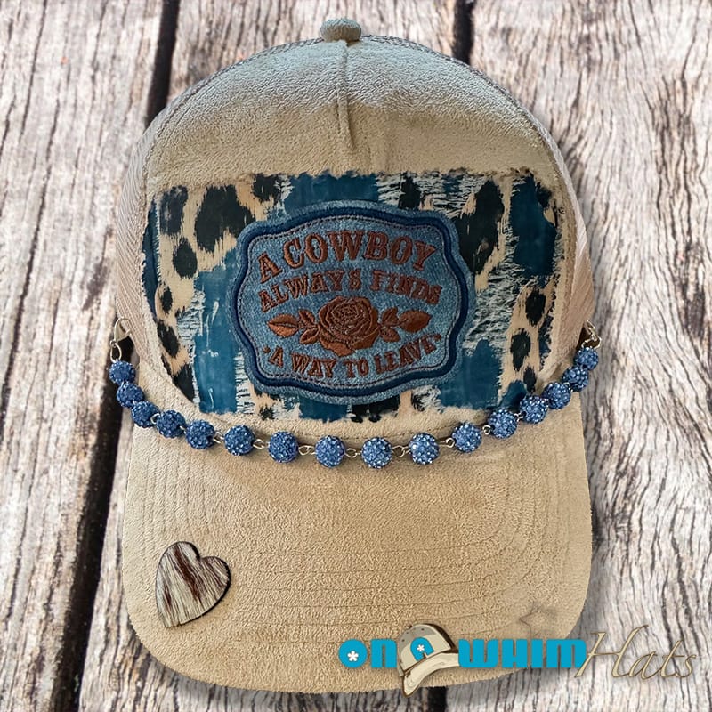 On A Whim Hats A Cowboy Always Finds a Way to Leave Handmade Vegan Suede Hat