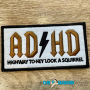 On A Whim Hats ADHD Embroidered Iron-On Patch