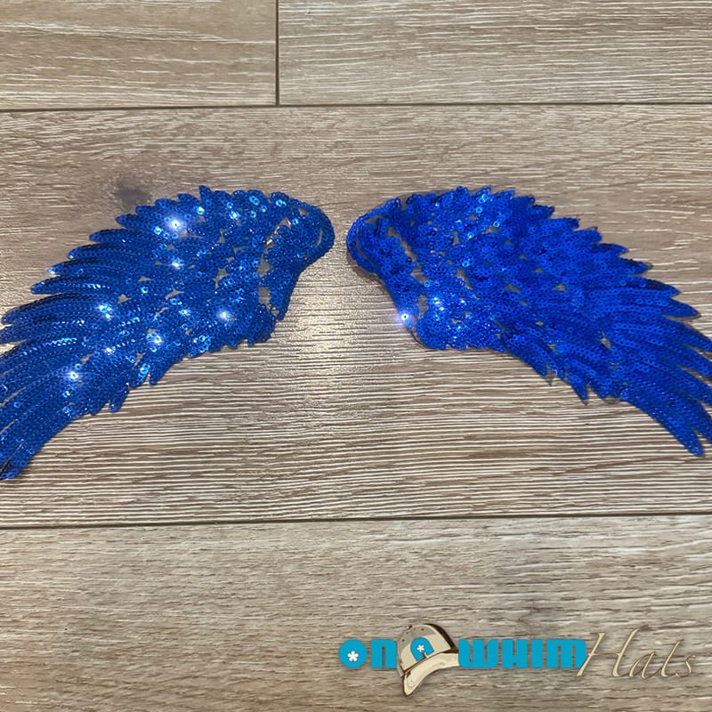 On A Whim Hats Angel Wings Sequin Iron-On Patch (multiple colors available)