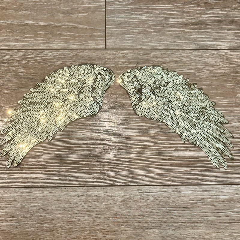 On A Whim Hats Angel Wings Sequin Iron-On Patch (multiple colors available)