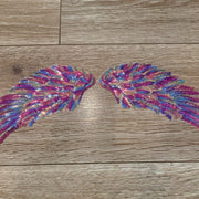 On A Whim Hats Angel Wings Sequin Iron-On Patch (multiple colors available)