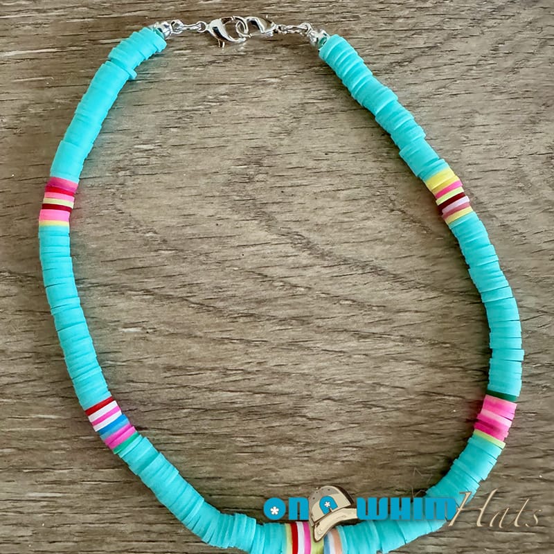 On A Whim Hats Aqua Colorful Hat Chain