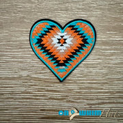 On A Whim Hats Aztec  Heart Iron-On Patch