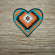 On A Whim Hats Aztec  Heart Iron-On Patch