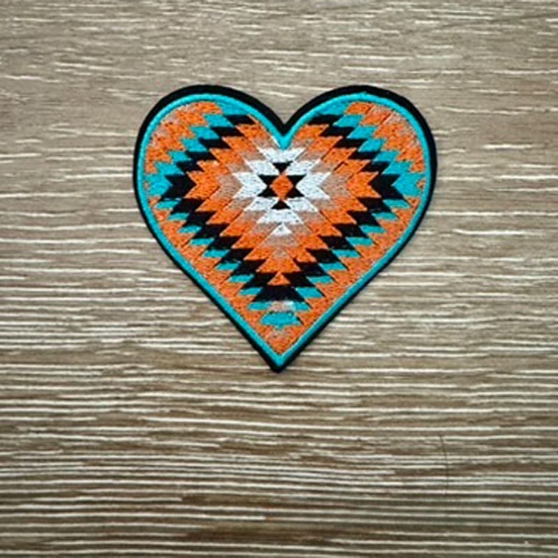 On A Whim Hats Aztec  Heart Iron-On Patch
