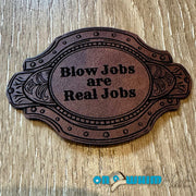 On A Whim Hats B Jobs Leather Iron-On Patch