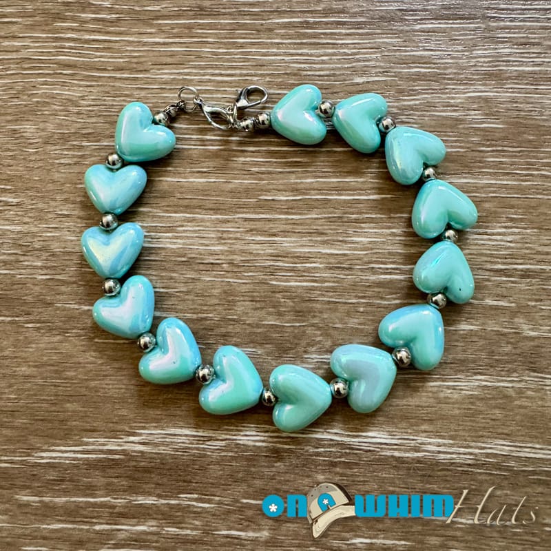 On A Whim Hats Baby Blue Heart Hat Chain