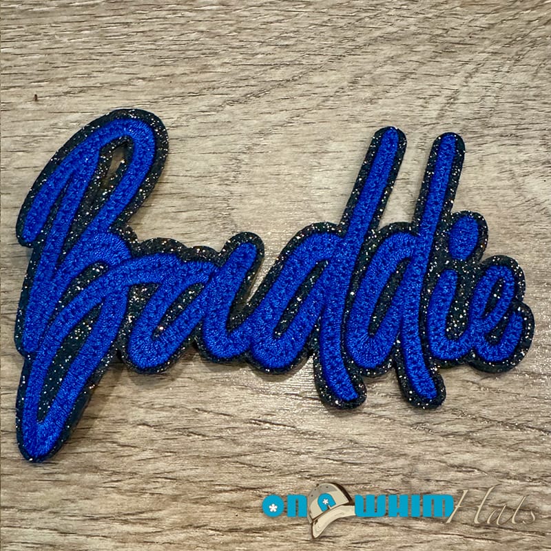 On A Whim Hats Baddie Royal Blue  Iron-On Patch