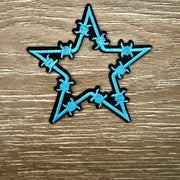 On A Whim Hats Barbed Wire Star Iron-On Patch