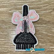 On A Whim Hats Barber Broom Embroidered Iron-On Patch