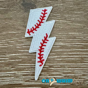 On A Whim Hats Baseball Bolt Iron-On Patch