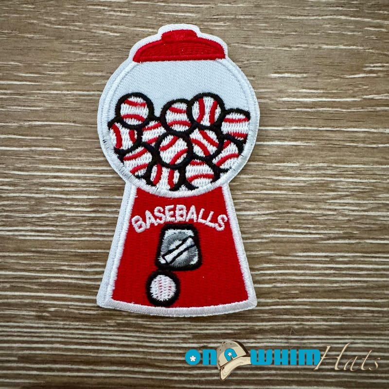 On A Whim Hats Baseball Gumballs Iron-On Patch