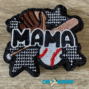 On A Whim Hats Baseball Mama Glitter Iron-On Patch