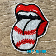 On A Whim Hats Baseball Tongue Embroidered Iron-On Patch