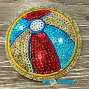 On A Whim Hats Beach Ball Sequin Iron-On Patch