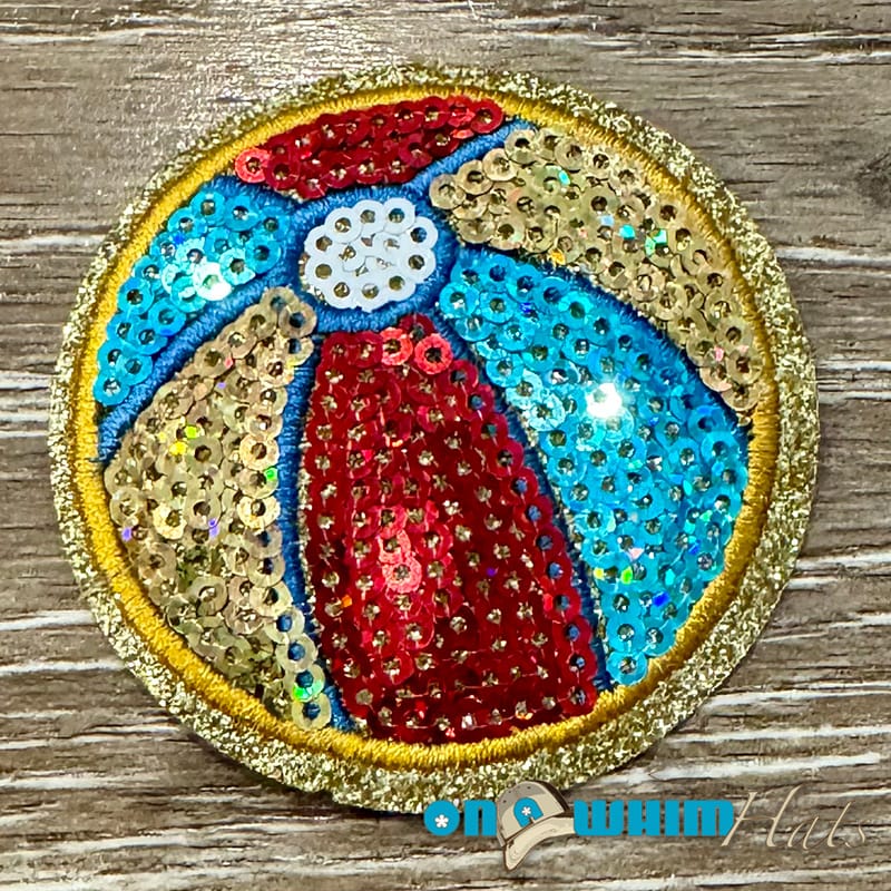 On A Whim Hats Beach Ball Sequin Iron-On Patch