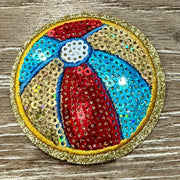 On A Whim Hats Beach Ball Sequin Iron-On Patch