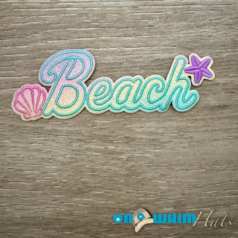 On A Whim Hats Beach Iron-On Patch
