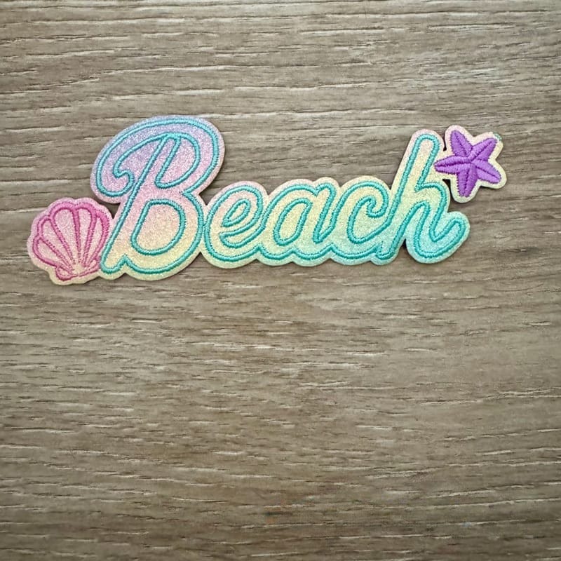On A Whim Hats Beach Iron-On Patch
