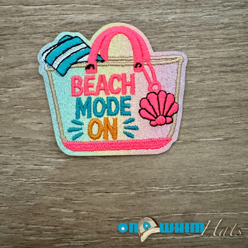On A Whim Hats Beach Mode On Iron-On Patch