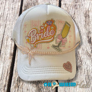 On A Whim Hats Beautiful Bride Handmade Trucker Hat