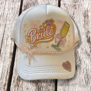On A Whim Hats Beautiful Bride Handmade Trucker Hat