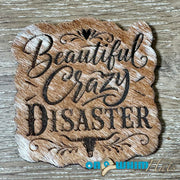 On A Whim Hats Beautiful Crazy Disaster Genuine Cowhide Iron-On Patch