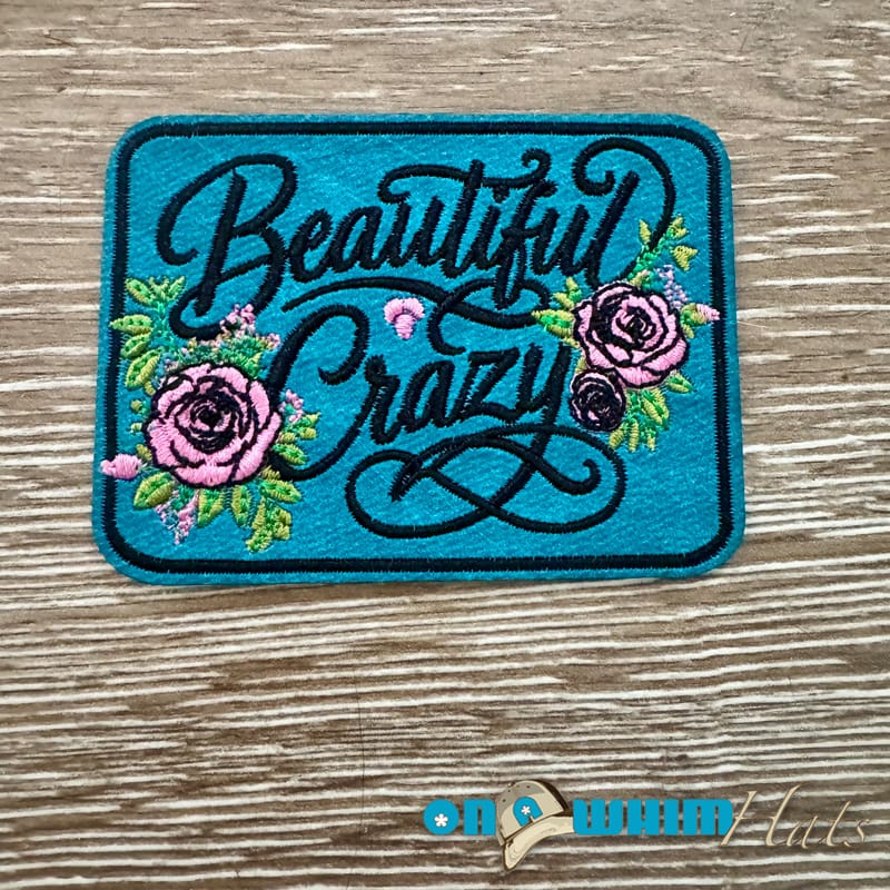 On A Whim Hats Beautiful Crazy Leather Iron-On Patch