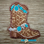 On A Whim Hats Bejeweled Cowboy Kicks Iron-On Patch