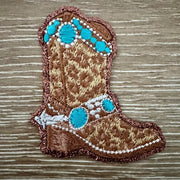 On A Whim Hats Bejeweled Cowboy Kicks Iron-On Patch