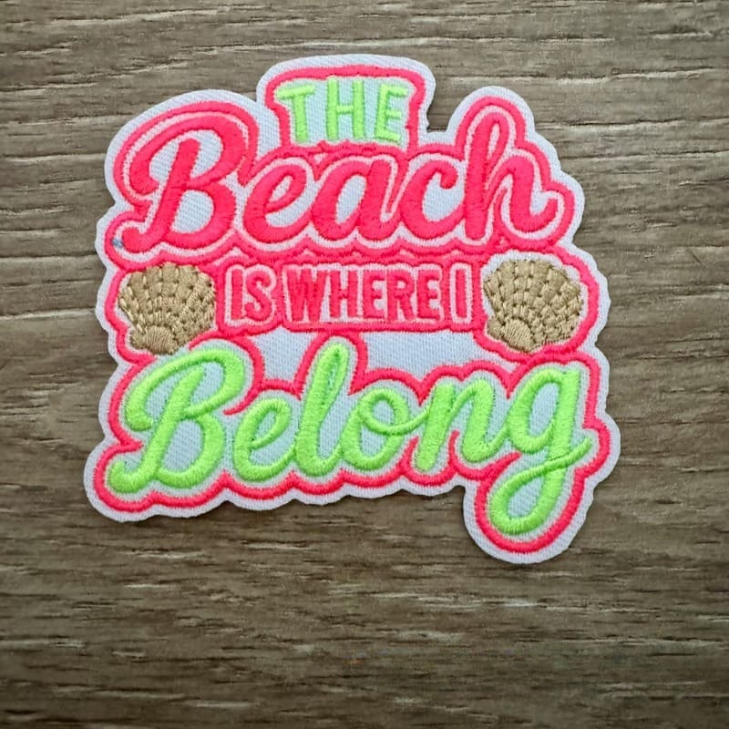 On A Whim Hats Belong at the Beach Iron-On Patch